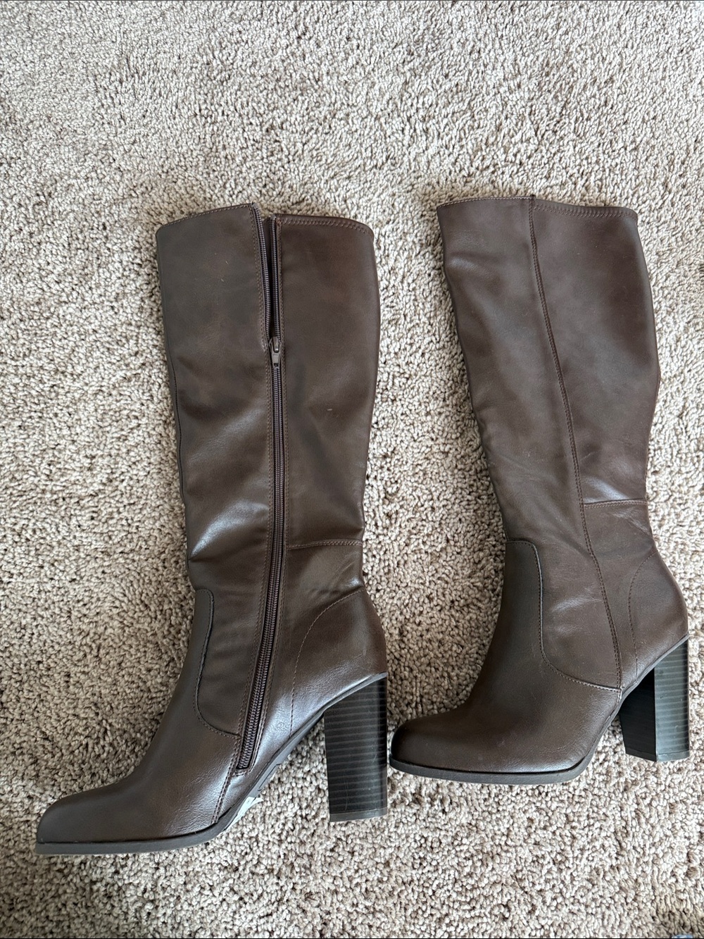 Women’s Tall Brown Block-Heel Boots